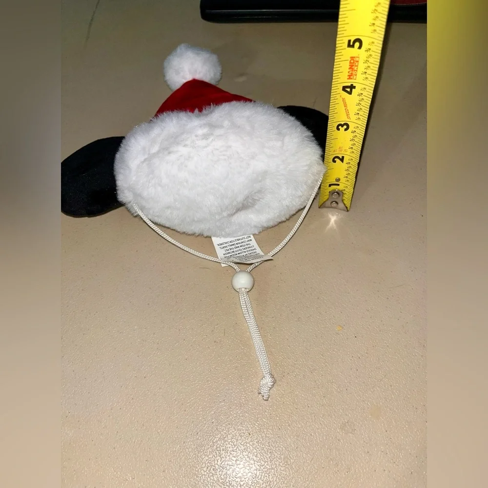 NWOT Disney Mickey Mouse Ears Santa Plush Pet Hat